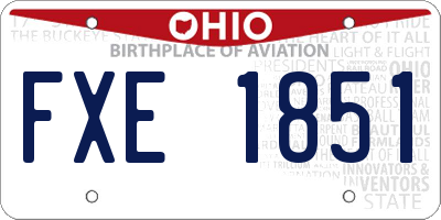 OH license plate FXE1851