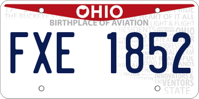 OH license plate FXE1852