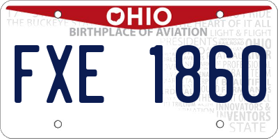 OH license plate FXE1860