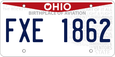 OH license plate FXE1862