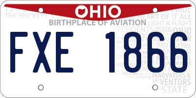 OH license plate FXE1866