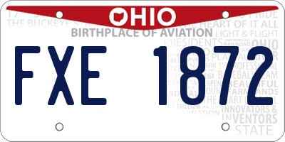 OH license plate FXE1872