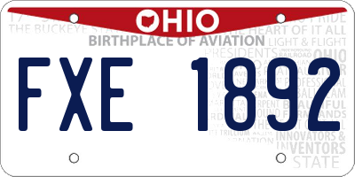 OH license plate FXE1892