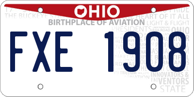 OH license plate FXE1908