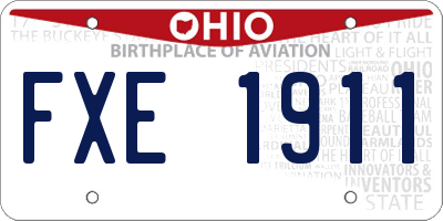 OH license plate FXE1911