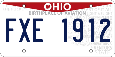 OH license plate FXE1912