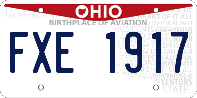 OH license plate FXE1917