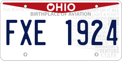 OH license plate FXE1924