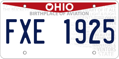 OH license plate FXE1925