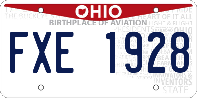 OH license plate FXE1928