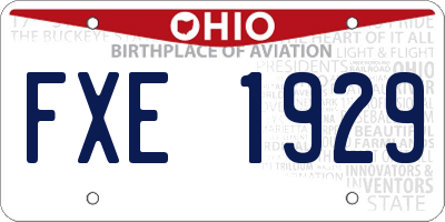 OH license plate FXE1929