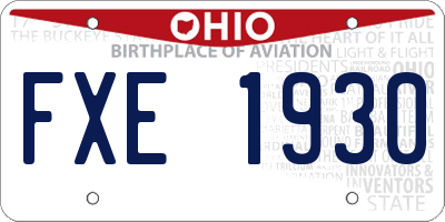 OH license plate FXE1930