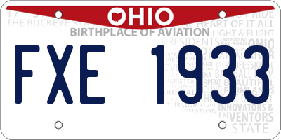 OH license plate FXE1933