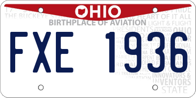 OH license plate FXE1936