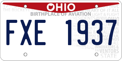OH license plate FXE1937