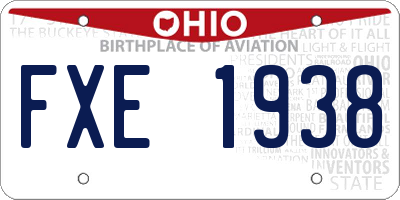 OH license plate FXE1938