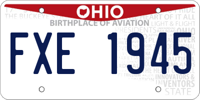 OH license plate FXE1945