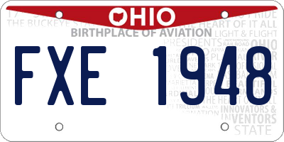 OH license plate FXE1948
