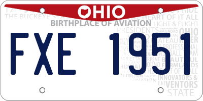 OH license plate FXE1951