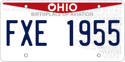 OH license plate FXE1955