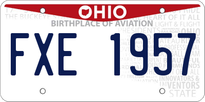 OH license plate FXE1957