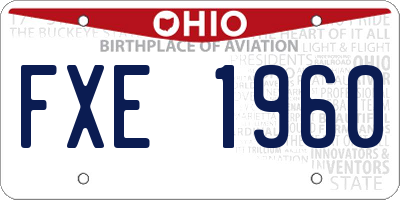 OH license plate FXE1960