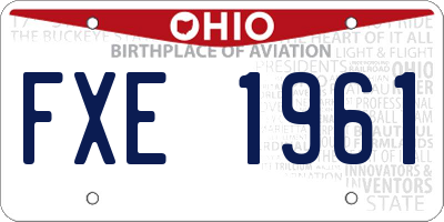 OH license plate FXE1961