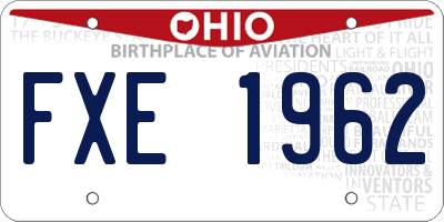OH license plate FXE1962