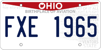 OH license plate FXE1965