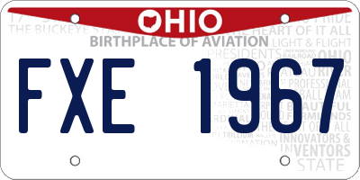 OH license plate FXE1967