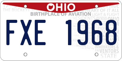 OH license plate FXE1968
