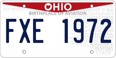 OH license plate FXE1972