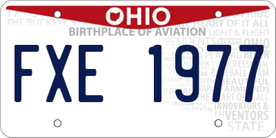 OH license plate FXE1977