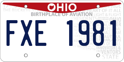 OH license plate FXE1981
