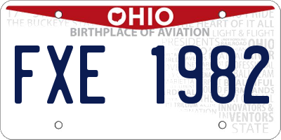 OH license plate FXE1982