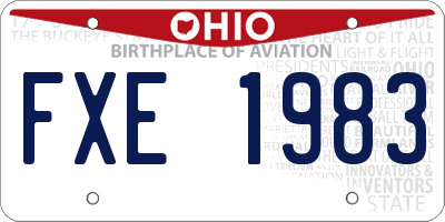 OH license plate FXE1983