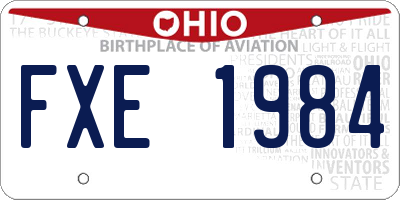 OH license plate FXE1984