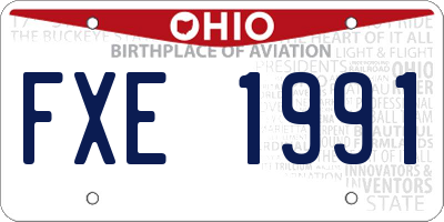 OH license plate FXE1991