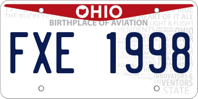 OH license plate FXE1998