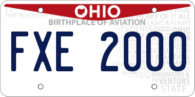 OH license plate FXE2000