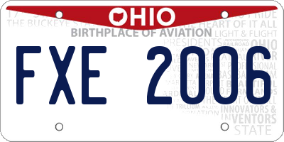 OH license plate FXE2006