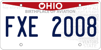 OH license plate FXE2008
