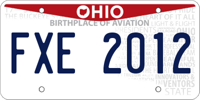 OH license plate FXE2012