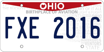 OH license plate FXE2016