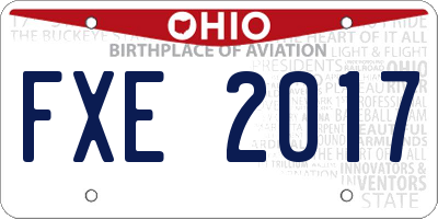OH license plate FXE2017