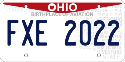 OH license plate FXE2022