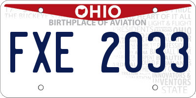 OH license plate FXE2033