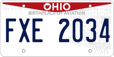 OH license plate FXE2034