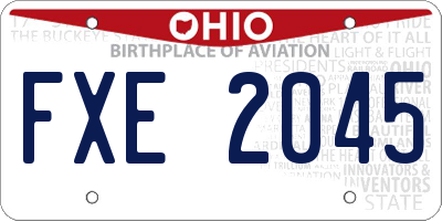 OH license plate FXE2045