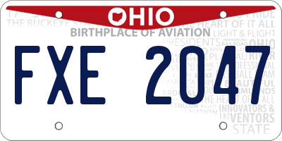 OH license plate FXE2047